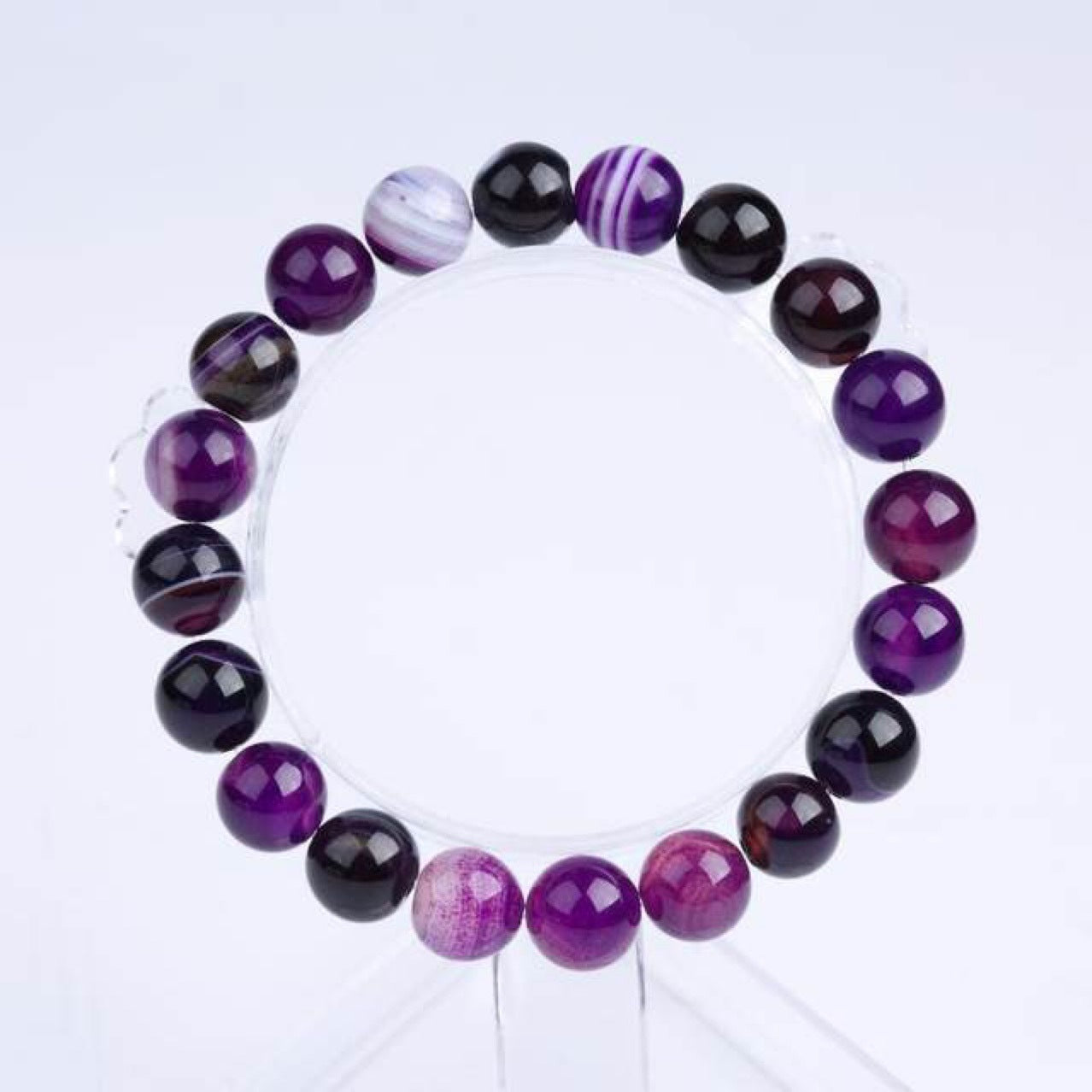 Bracciale in pietra naturale viola - Agata