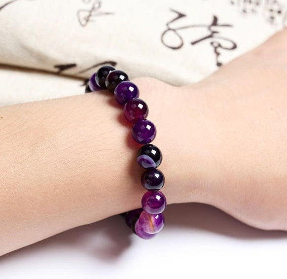 Bracciale in pietra naturale viola - Agata