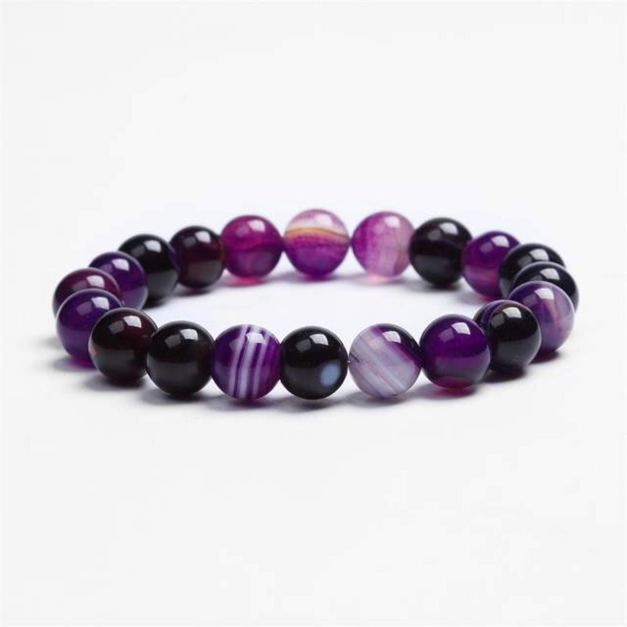 Bracciale in pietra naturale viola - Agata