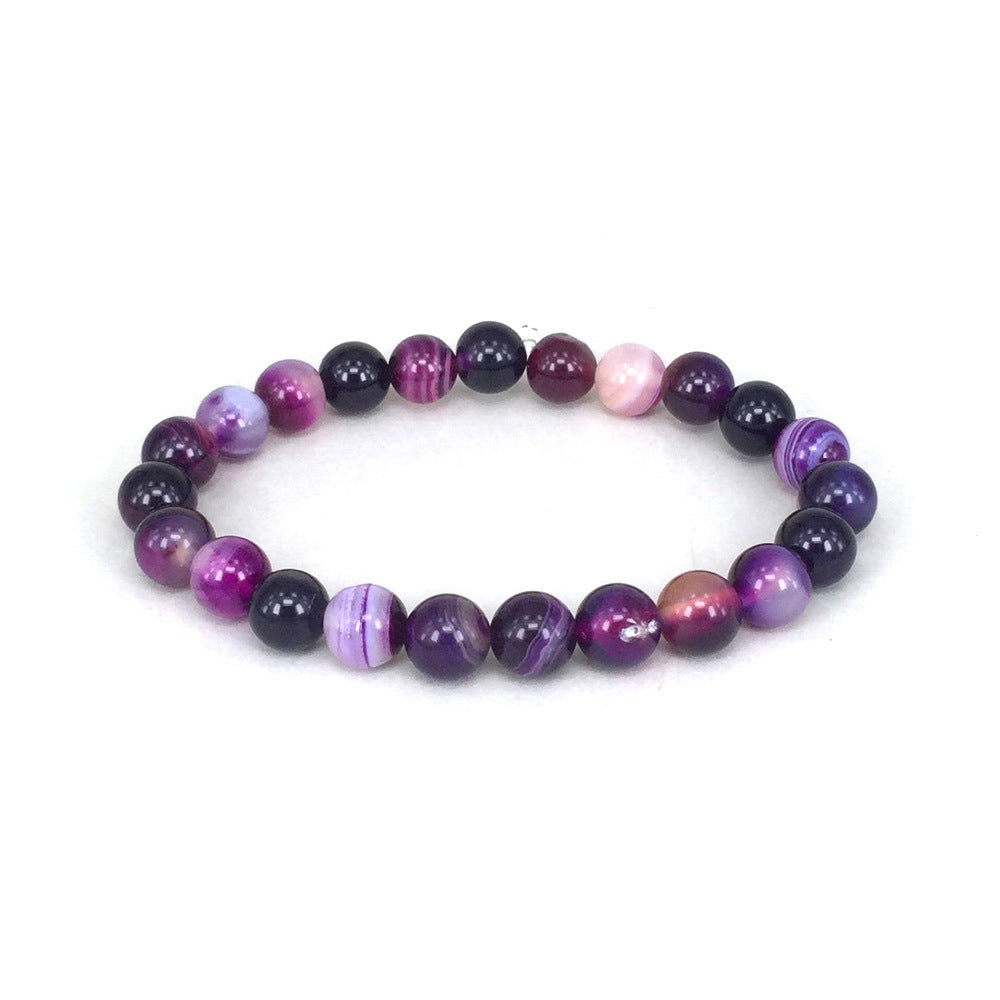 Bracciale in pietra naturale viola - Agata